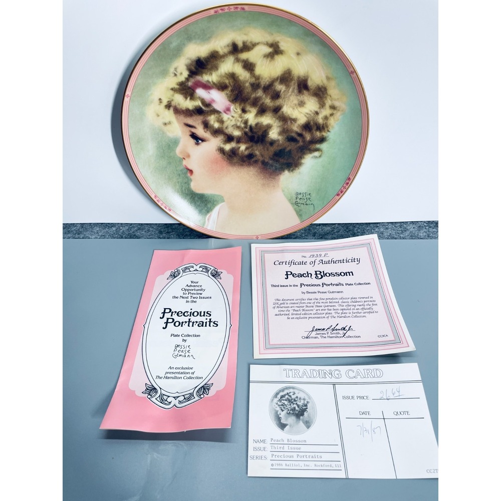 Bessie Pease Gutmann Hamilton Plate Peach Blossom Precious Portraits Vintage